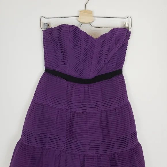 Bcbg pleated chiffon sweetheart neck dress - Picture 8 of 8